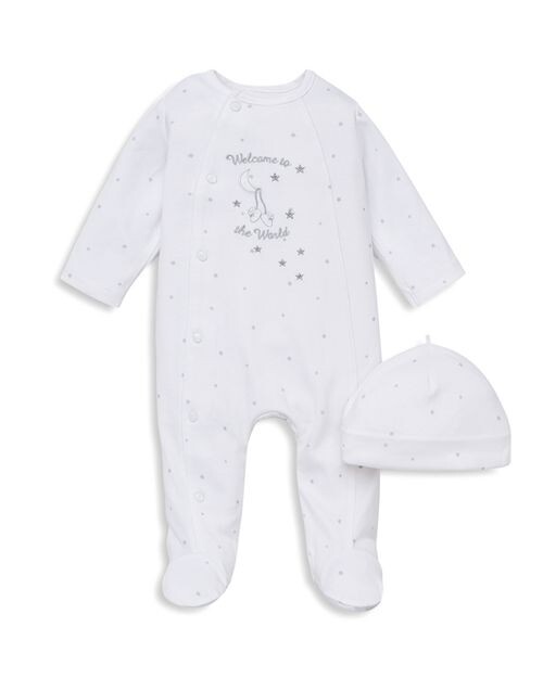 Унисекс Добро пожаловать в мир Footie &; Комплект шапок - детский Little Me, цвет White
Унисекс Добро пожаловать в мир Footie &; Комплект шапок - детский Little Me, цвет White