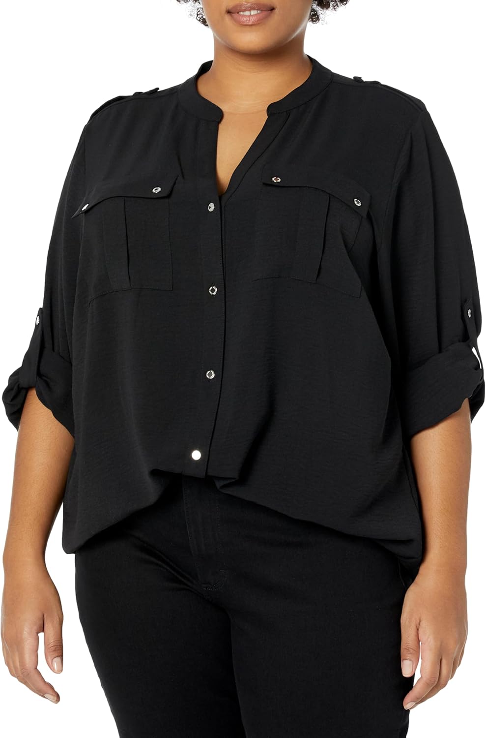 Женская рубашка-туника Calvin Klein Non-Iron с закатанными рукавами (стандартные и большие размеры), Black
Женская рубашка-туника Calvin Klein Non-Iron с закатанными рукавами (стандартные и большие размеры), Black