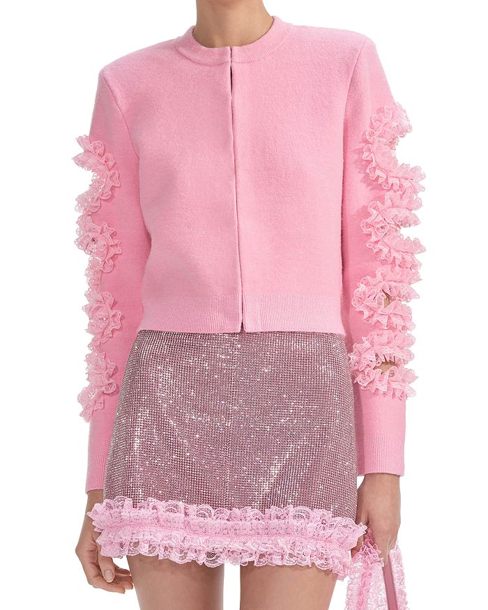 X Christopher Kane Кардиган с вырезом и кружевной отделкой Self-Portrait, розовый
X Christopher Kane Кардиган с вырезом и кружевной отделкой Self-Portrait, розовый