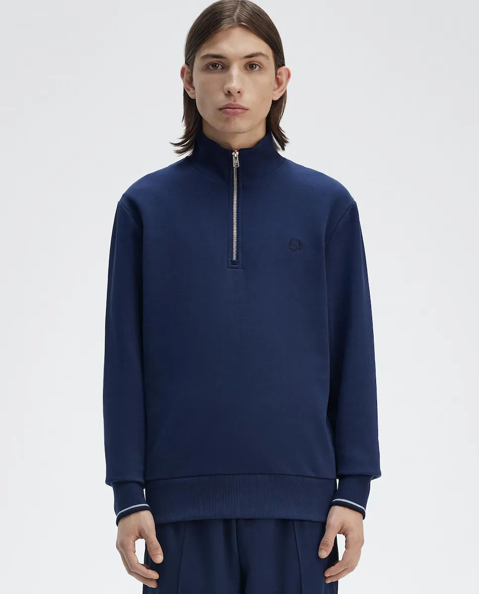 Мужская толстовка с застежкой-молнией и кантом Fred Perry, синий
Мужская толстовка с застежкой-молнией и кантом Fred Perry, синий