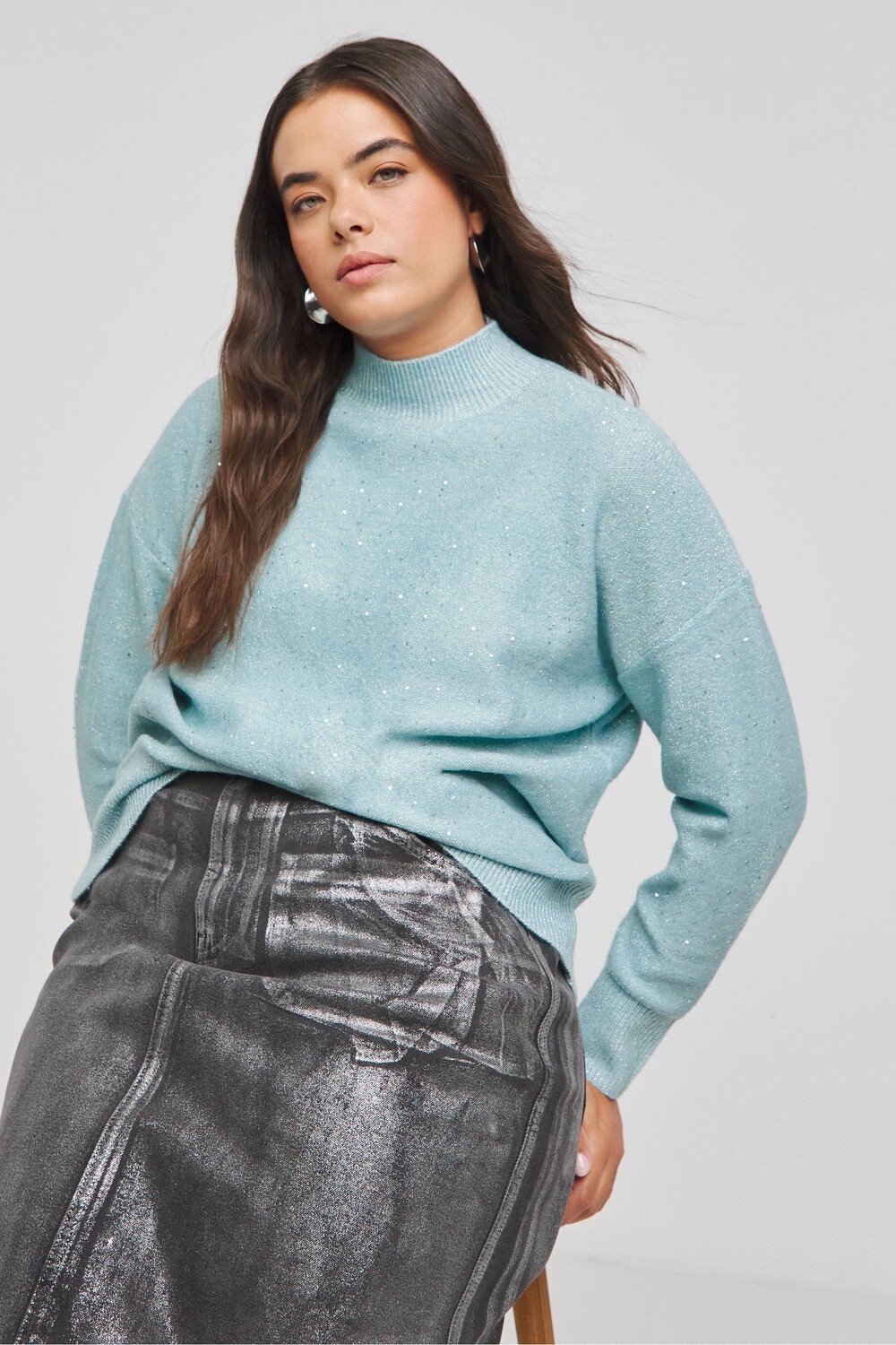 Джемпер с пайетками Simply Be, синий
Джемпер с пайетками Simply Be, синий