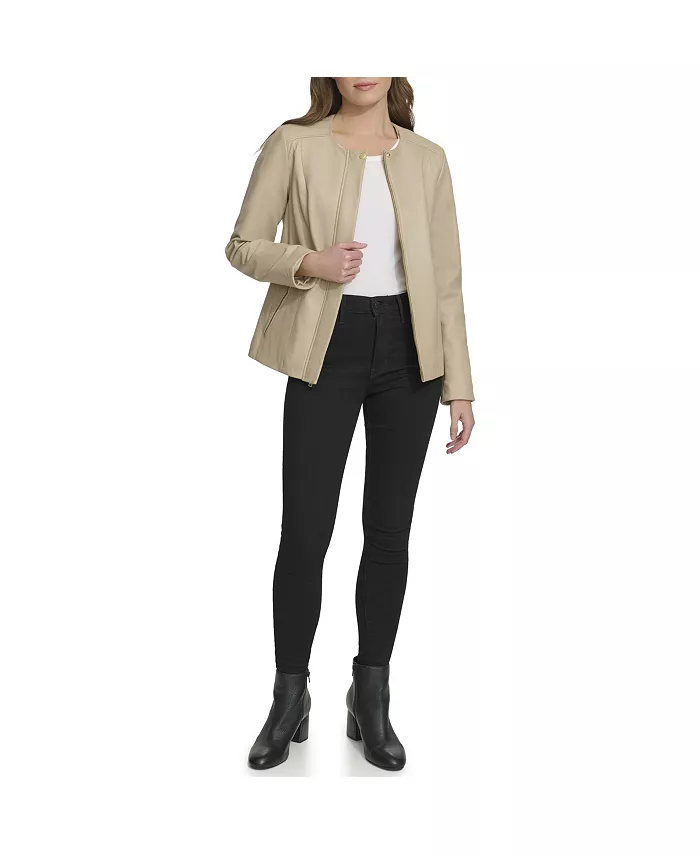 Женская кожаная куртка без воротника Cole Haan, коричневый/бежевый
Женская кожаная куртка без воротника Cole Haan, коричневый/бежевый