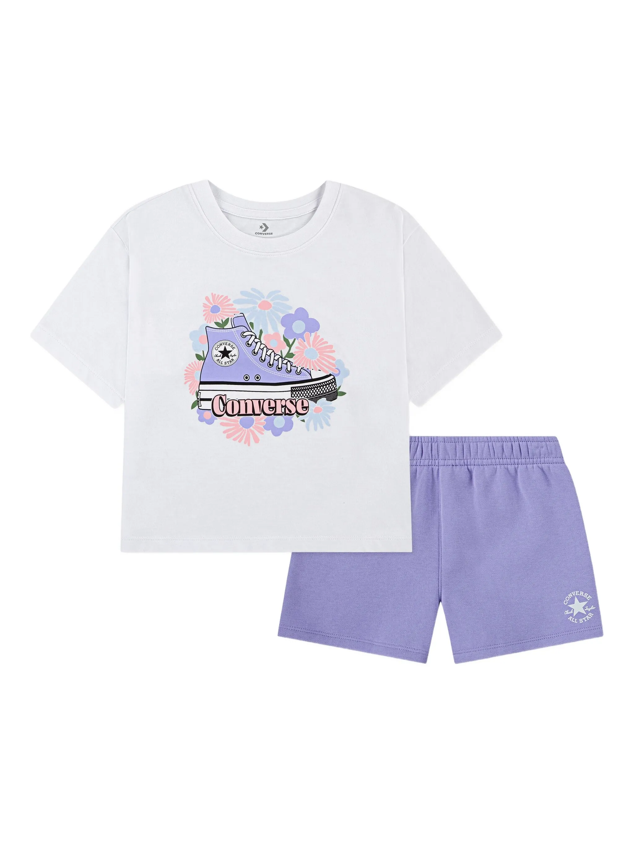 Комплект для новорожденного с цветочным принтом Converse Kids, фиолетовый
Комплект для новорожденного с цветочным принтом Converse Kids, фиолетовый