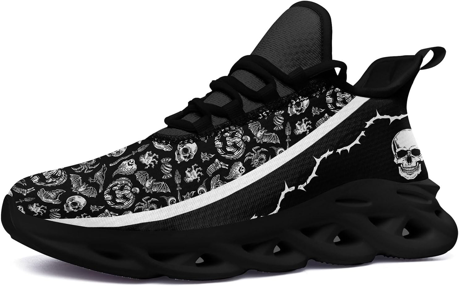 Мужские дорожные кроссовки для бега с противоскользящей подошвой, легкие, модные с черепом и розой, для ходьбы, спортивные, стильные, с амортизацией, женские Coolcustomize, белый/черный
Мужские дорожные кроссовки для бега с противоскользящей подошвой, легкие, модные с черепом и розой, для ходьбы, спортивные, стильные, с амортизацией, женские Coolcustomize, белый/черный