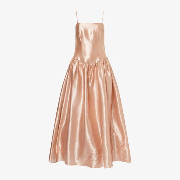 Платье макси Amy Lynn из металлизированного креп-сатина с заниженной талией, шампанское
Платье макси Amy Lynn из металлизированного креп-сатина с заниженной талией, шампанское