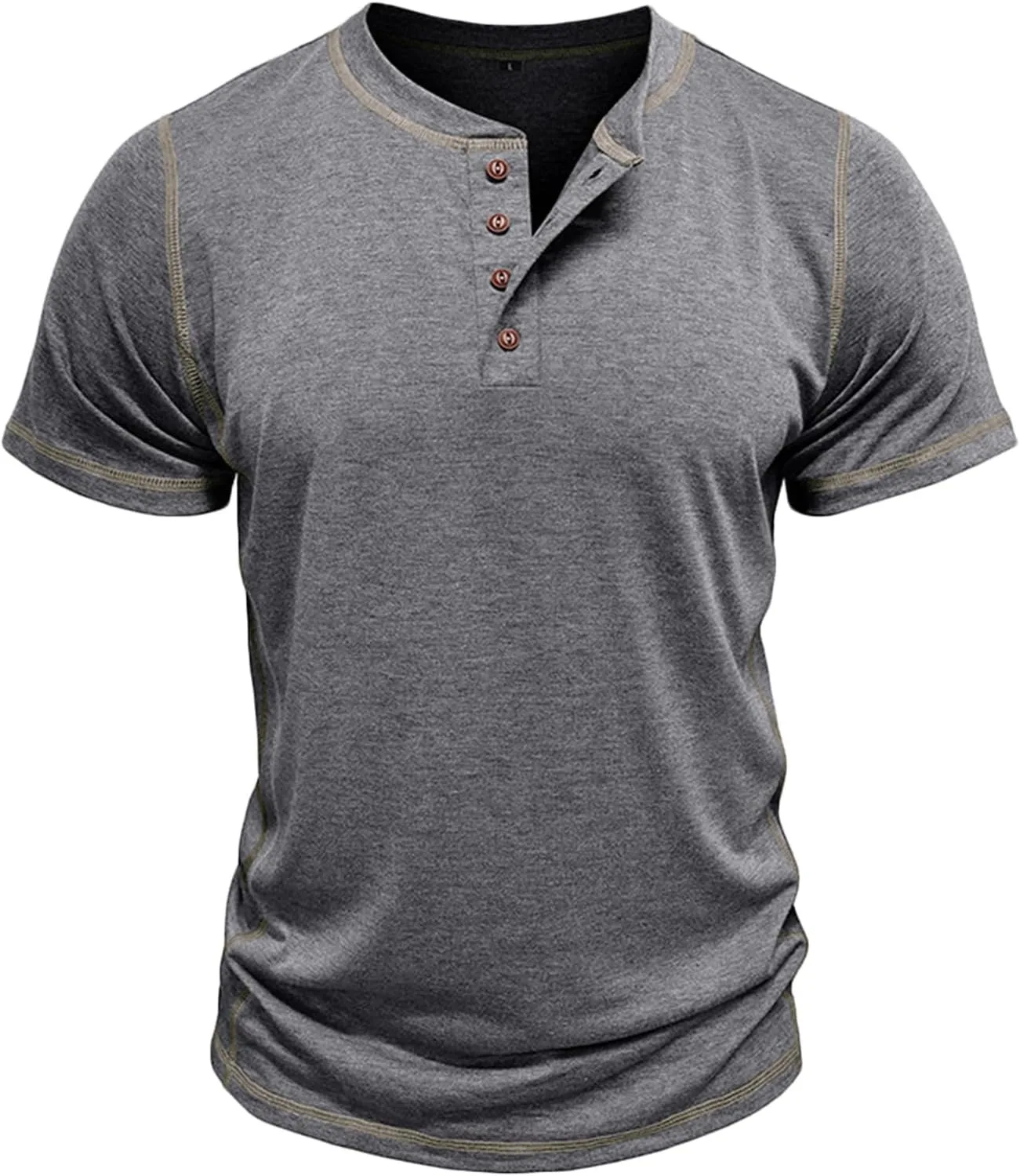 Мужская футболка хенли с коротким рукавом, V-образным вырезом и пуговицами
Мужская футболка хенли с коротким рукавом, V-образным вырезом и пуговицами