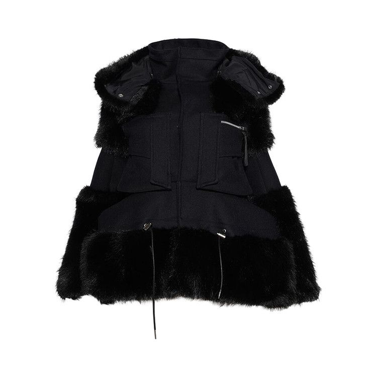 Блузон Sacai Wool Melton Blouson, Navy/Black 
Блузон Sacai Wool Melton Blouson, Navy/Black