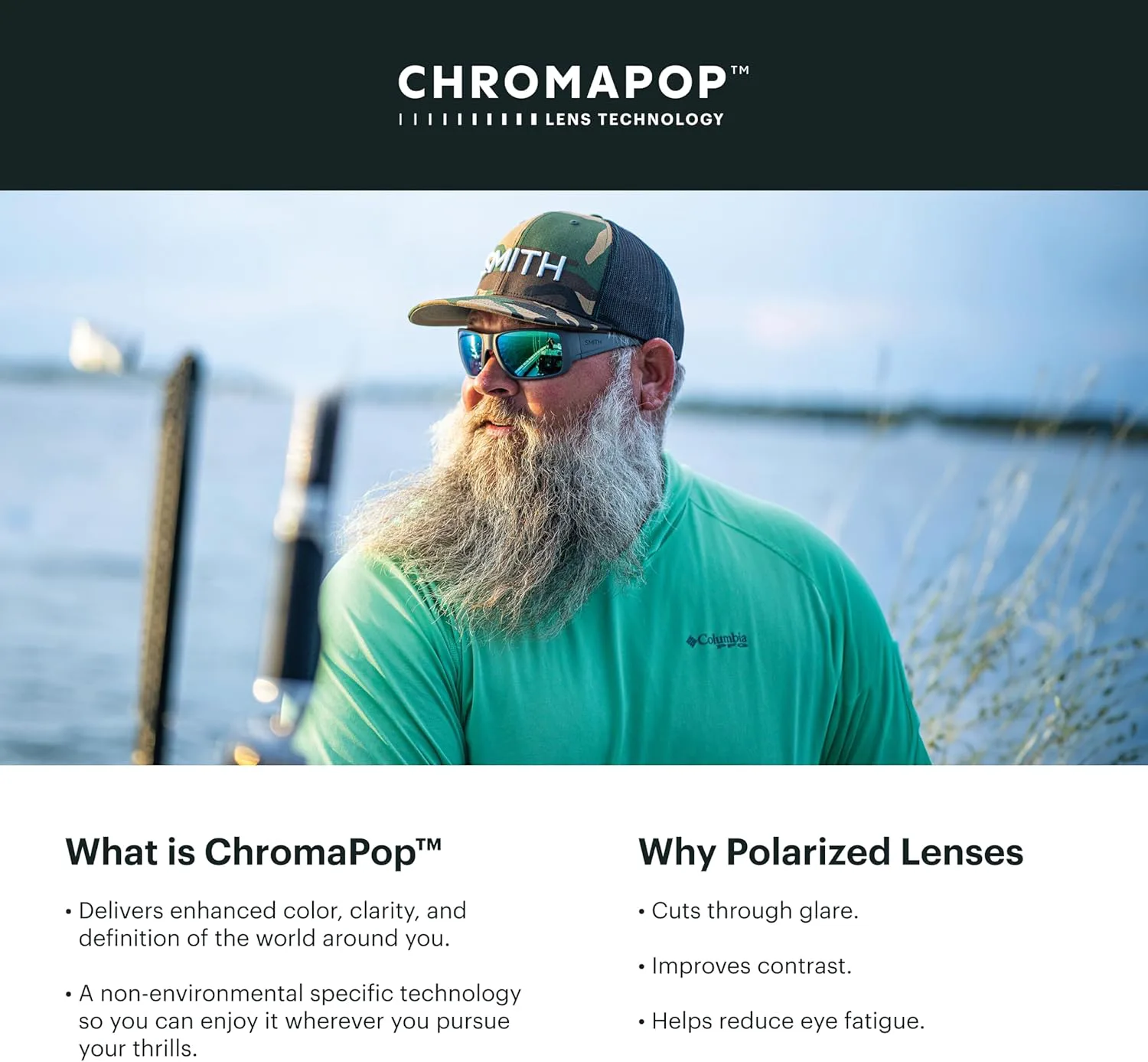 Солнцезащитные очки SMITH Guide's Choice – поляризованные спортивные очки для активного отдыха – для мужчин и женщин, Matte Black 2 / Chromapop Polarized Blue Mirror
Солнцезащитные очки SMITH Guide's Choice – поляризованные спортивные очки для активного отдыха – для мужчин и женщин, Matte Black 2 / Chromapop Polarized Blue Mirror