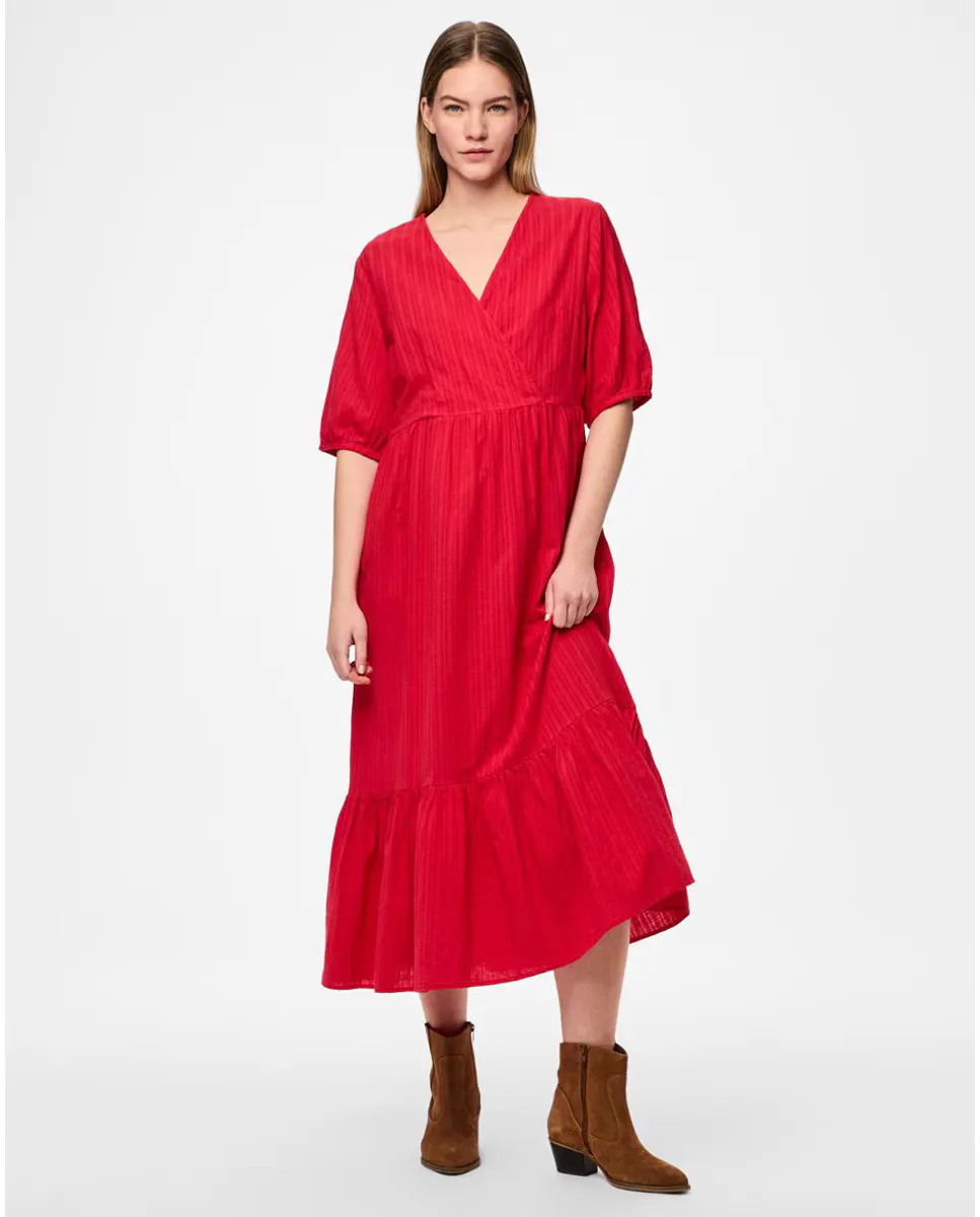 Женское длинное платье с короткими рукавами Pieces, красный
Женское длинное платье с короткими рукавами Pieces, красный