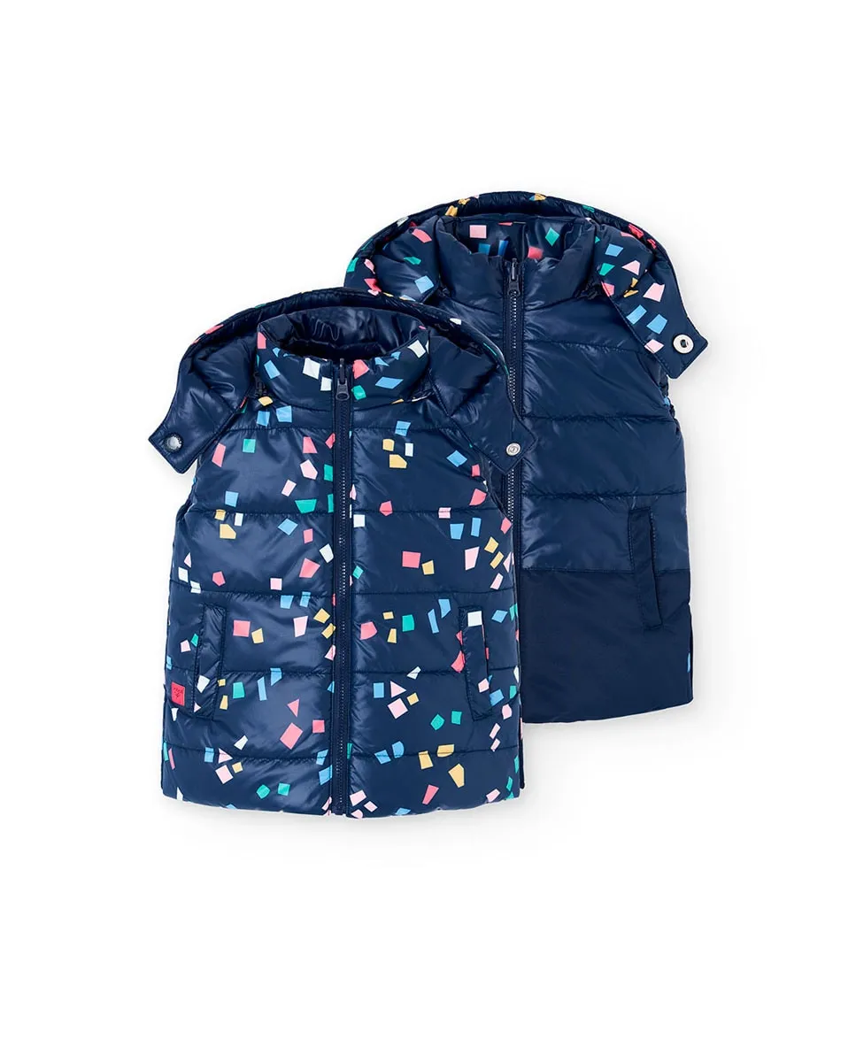 Детский реверсивный жилет для девочки со съёмным капюшоном Boboli, темно-синий
Детский реверсивный жилет для девочки со съёмным капюшоном Boboli, темно-синий