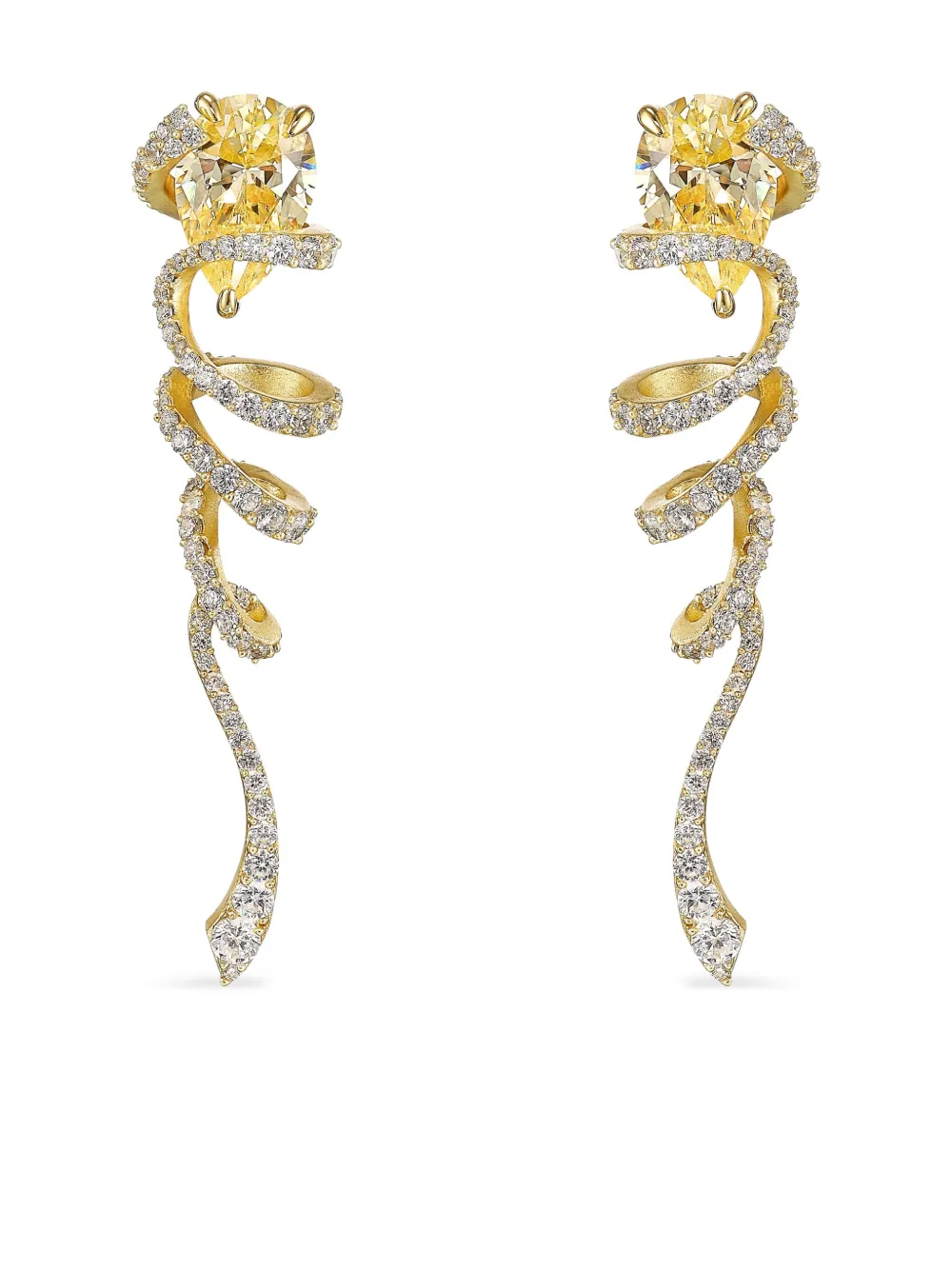 Позолоченные серьги Ribbon Twirl с бриллиантами Anabela Chan, белый
Позолоченные серьги Ribbon Twirl с бриллиантами Anabela Chan, белый