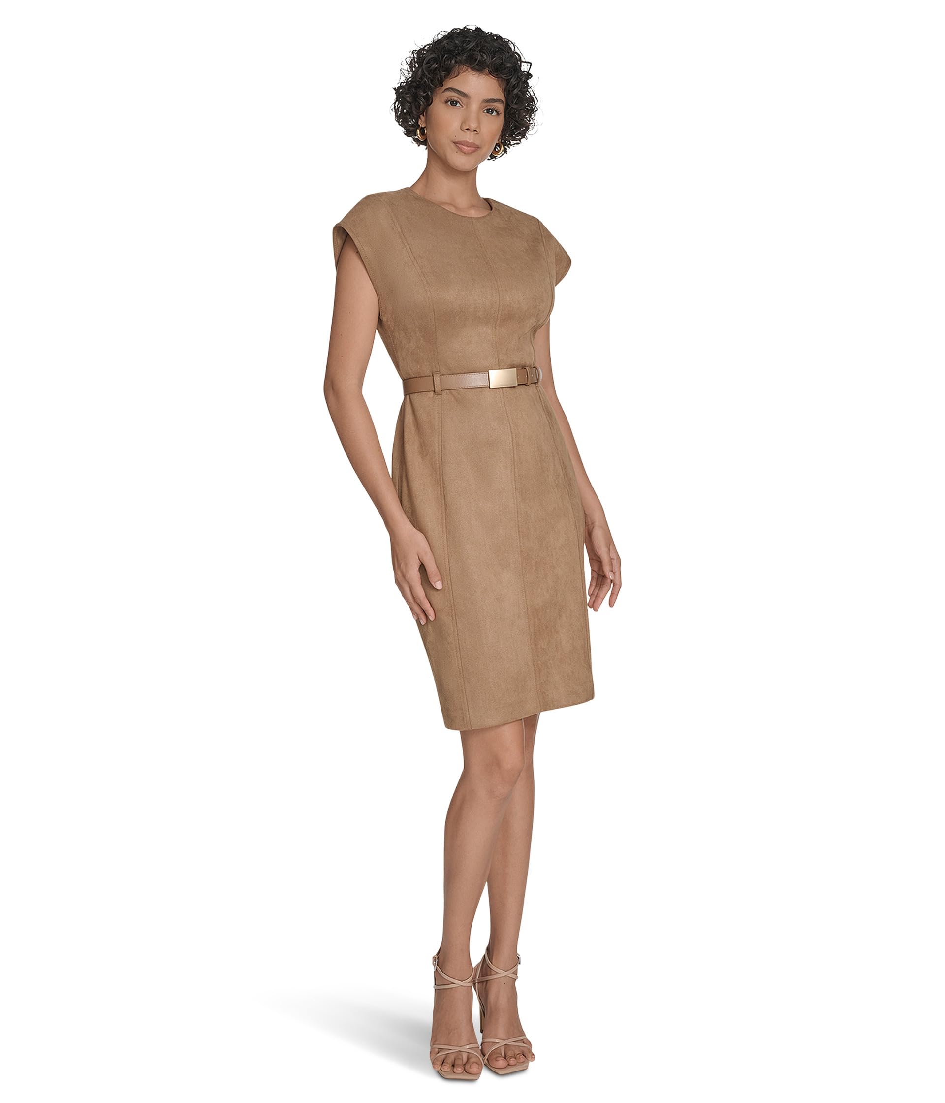 Платье Calvin Klein Suede Belted Cap Sleeve Sheath, цвет Luggage
Платье Calvin Klein Suede Belted Cap Sleeve Sheath, цвет Luggage