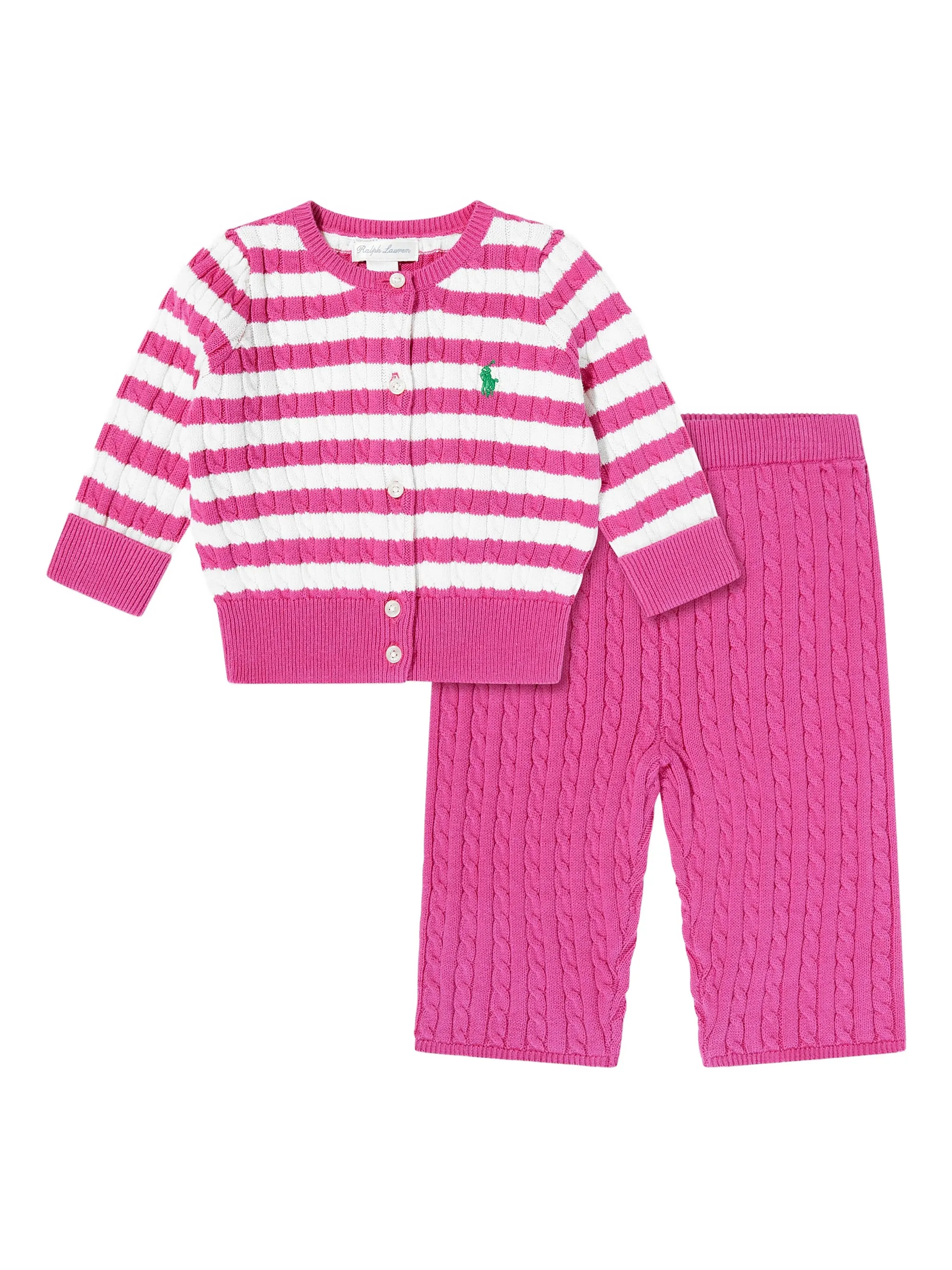 Полосатые брюки фактурной вязки Polo Ralph Lauren Kids, розовый
Полосатые брюки фактурной вязки Polo Ralph Lauren Kids, розовый