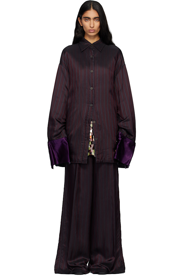 Свободная полосатая рубашка Dries Van Noten, Burgundy
Свободная полосатая рубашка Dries Van Noten, Burgundy