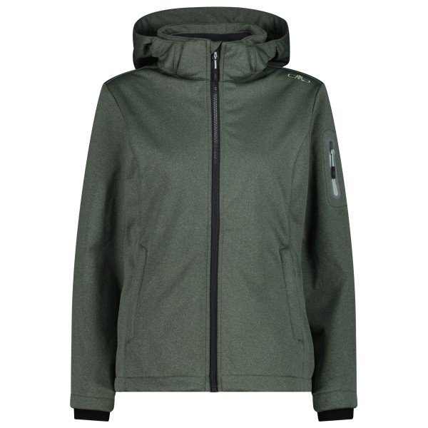 Женская куртка с капюшоном и застежкой-молнией, меланжевая софтшелловая куртка Cmp, Jade Melange 
Женская куртка с капюшоном и застежкой-молнией, меланжевая софтшелловая куртка Cmp, Jade Melange