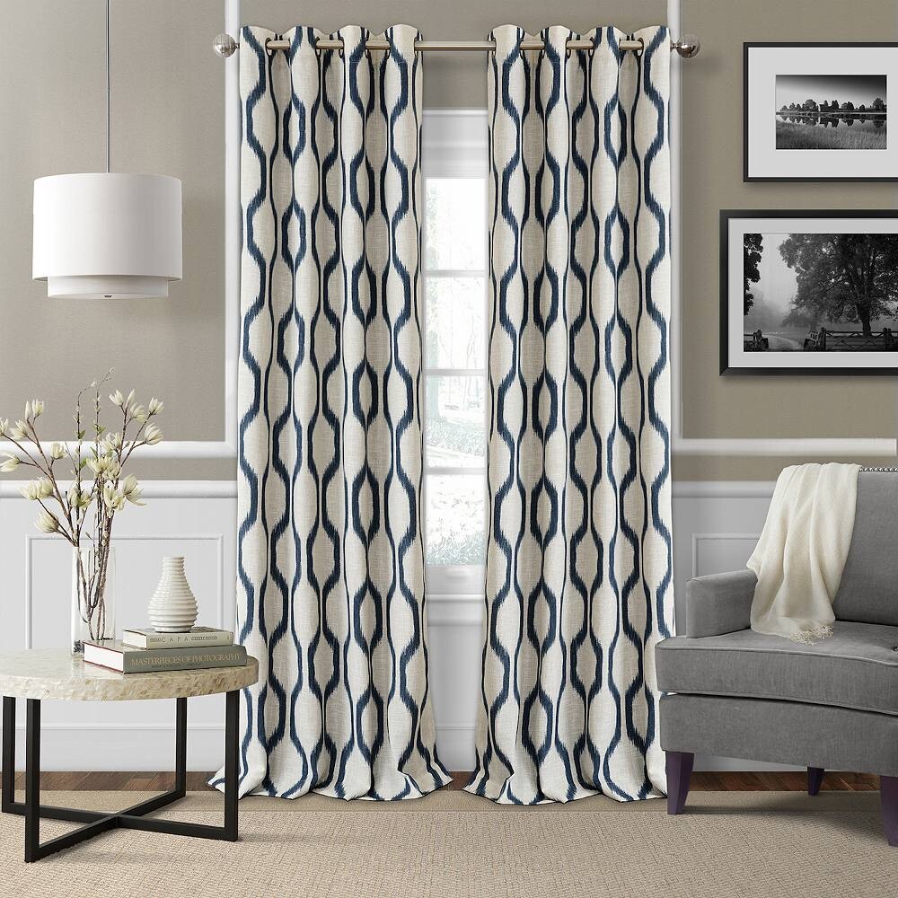 Elrene Home Fashions Renzo Ikat Геометрическая льняная занавеска для комнаты, затемняющая окно, цвет Indigo
Elrene Home Fashions Renzo Ikat Геометрическая льняная занавеска для комнаты, затемняющая окно, цвет Indigo