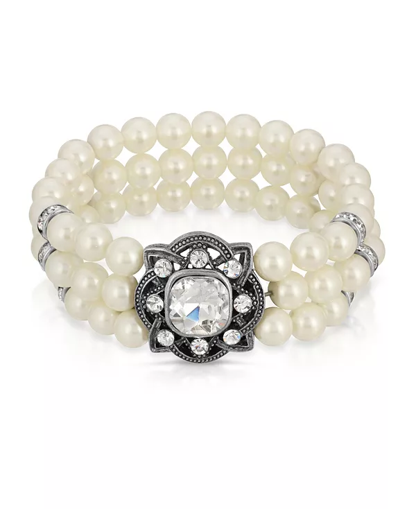 3-Рядный эластичный браслет из искусственного жемчуга и кристаллов серебристого тона 2028, white
3-Рядный эластичный браслет из искусственного жемчуга и кристаллов серебристого тона 2028, white