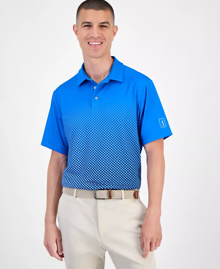 Мужская поло для гольфа с коротким рукавом и омбре в клетку Pga Tour, синий
Мужская поло для гольфа с коротким рукавом и омбре в клетку Pga Tour, синий