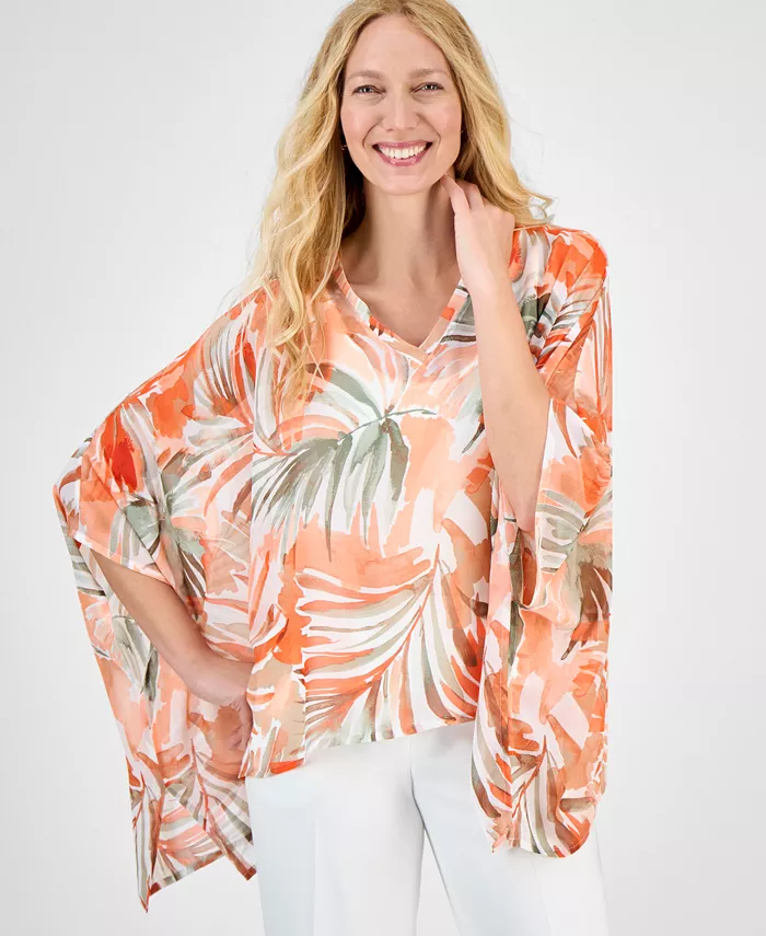 Женский шифоновый пончо с V-образным вырезом и принтом Kasper, коричневый/бежевый
Женский шифоновый пончо с V-образным вырезом и принтом Kasper, коричневый/бежевый