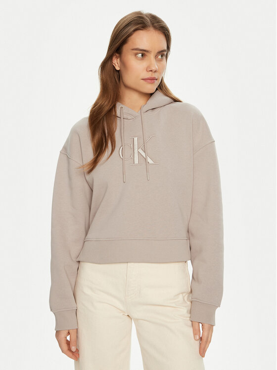 Свободный крой толстовки J20J224718 Calvin Klein Jeans, серый 
Свободный крой толстовки J20J224718 Calvin Klein Jeans, серый