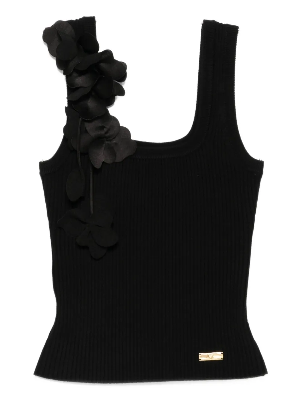 Ребристый топ с цветочной аппликацией Aje, черный
Ребристый топ с цветочной аппликацией Aje, черный