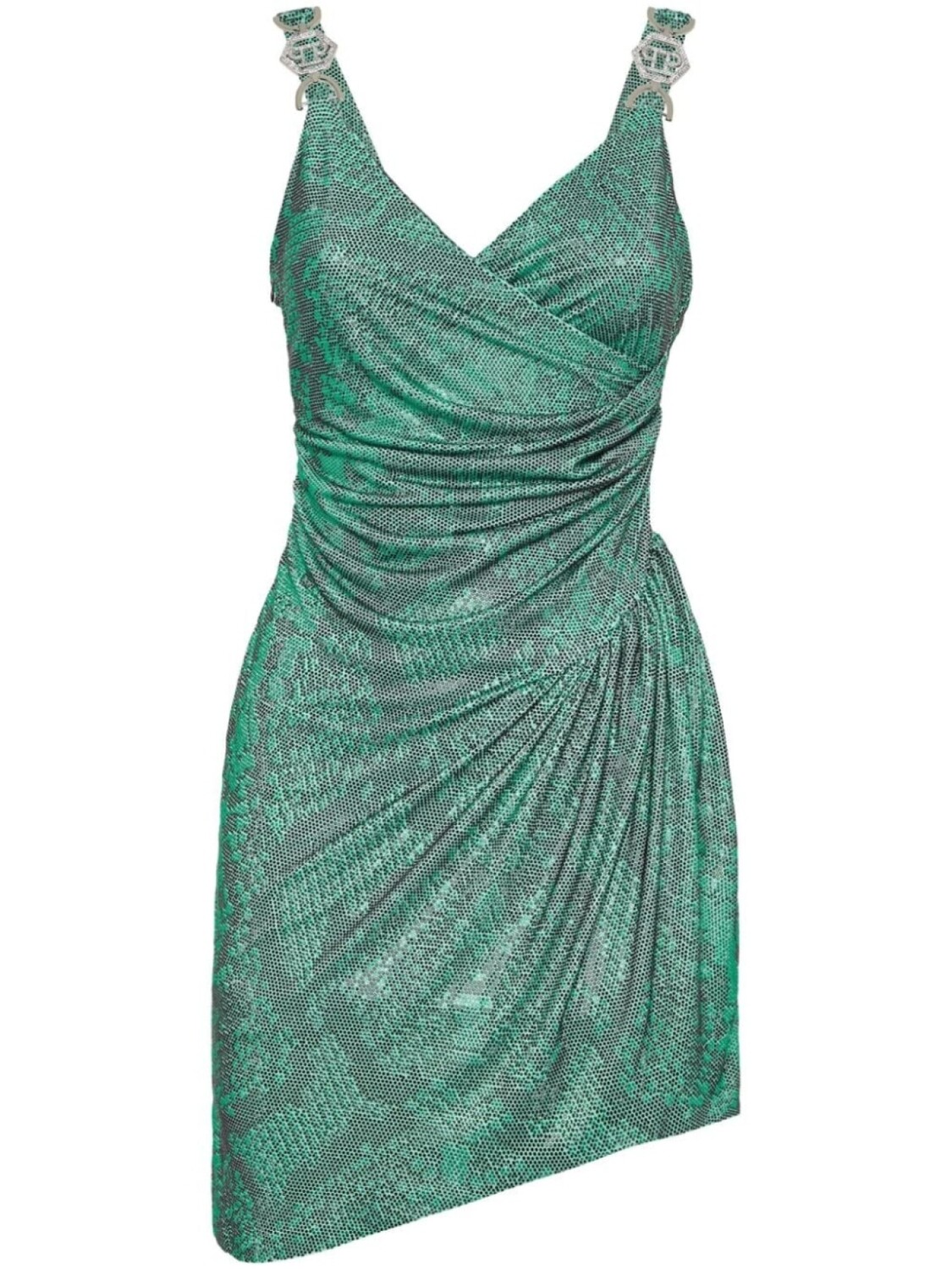 Philipp Plein драпированное платье мини со стразами, зеленый
Philipp Plein драпированное платье мини со стразами, зеленый