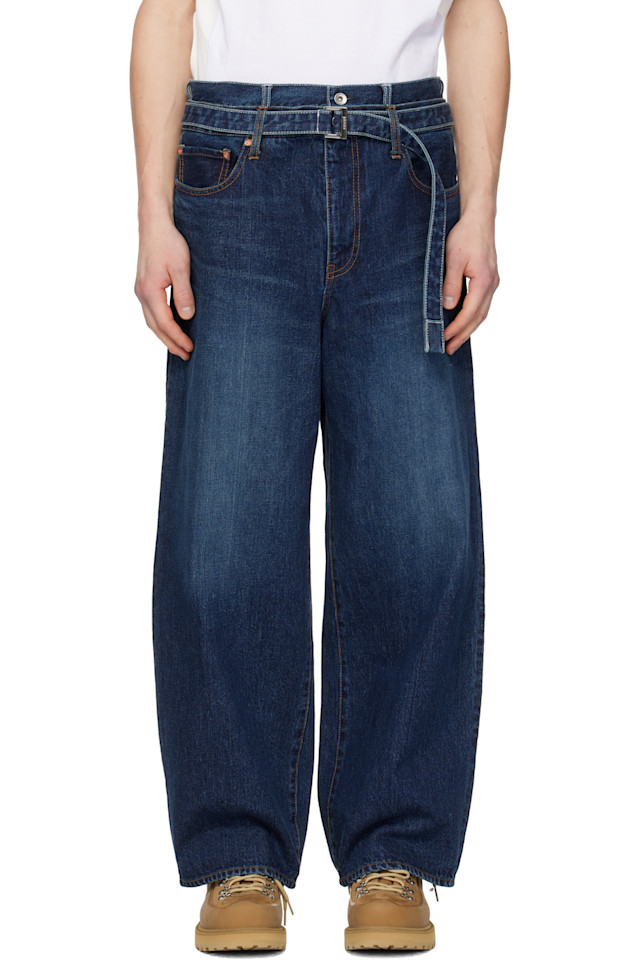 Sacai Темно-Синие джинсы с поясом
Sacai Темно-Синие джинсы с поясом