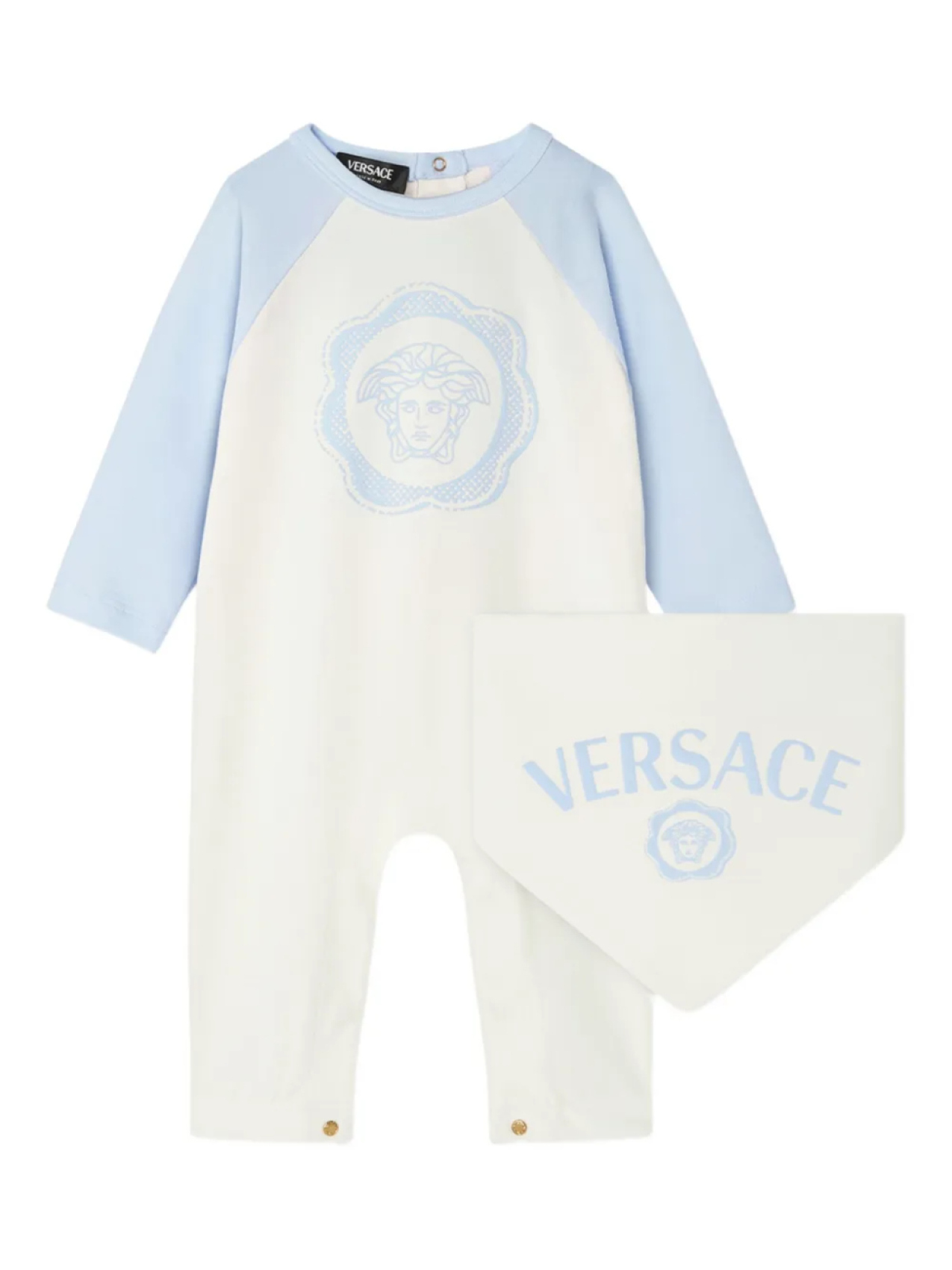 Комплект для новорожденного с принтом «Медуза» от Versace Kids, синий
Комплект для новорожденного с принтом «Медуза» от Versace Kids, синий