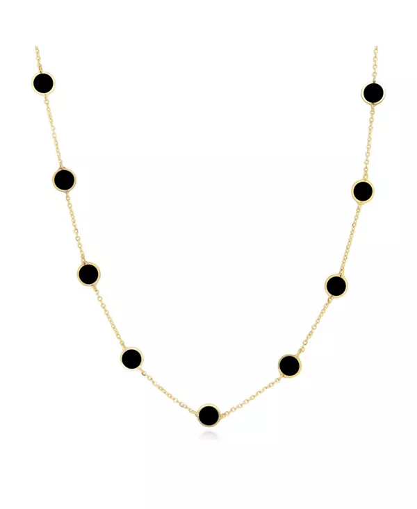 Ожерелье-Цепочка с пузырьками из оникса, 14-каратное золото The Lovery, onyx