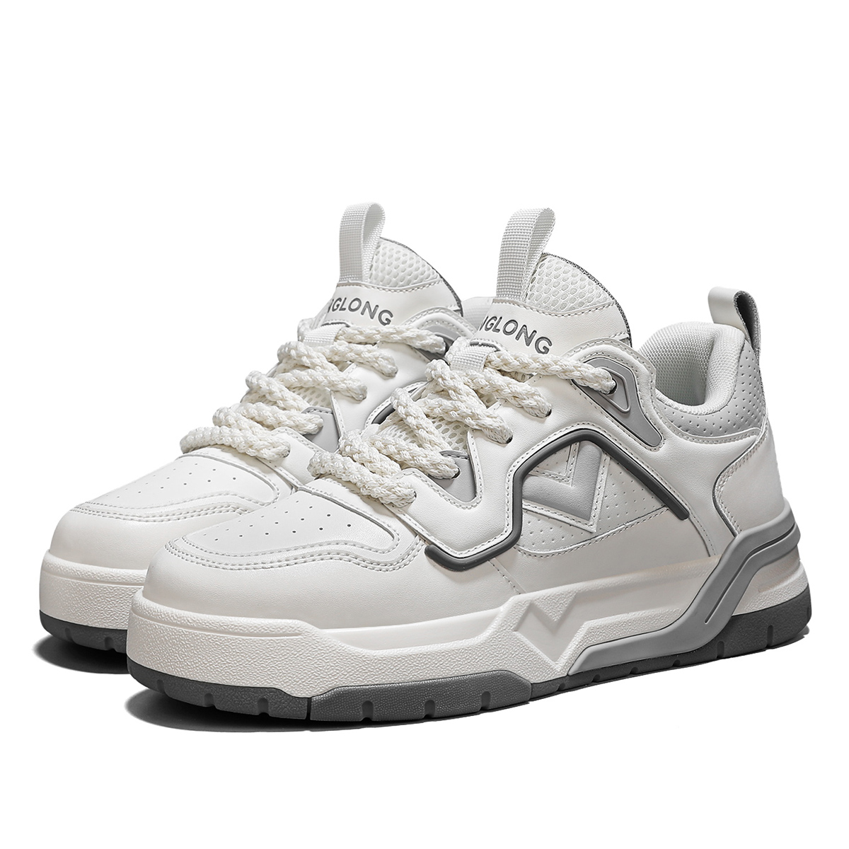 KANGLONG Антискользящие и износостойкие низкие скейтерские кроссовки для мужчин с эффектом увеличения роста - бело-серые, цвет White Gray
KANGLONG Антискользящие и износостойкие низкие скейтерские кроссовки для мужчин с эффектом увеличения роста - бело-серые, цвет White Gray