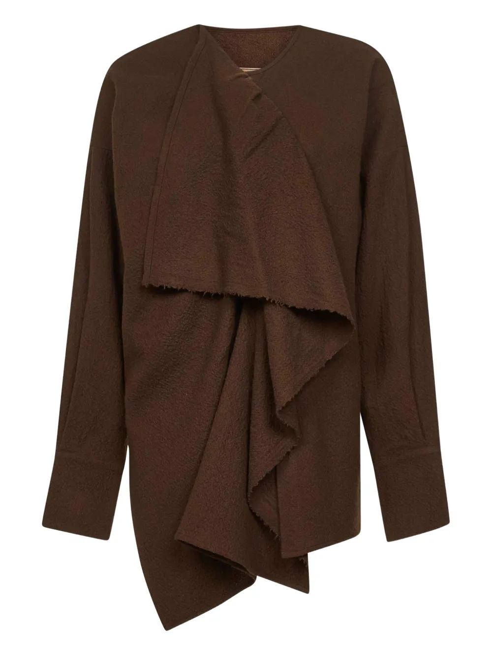 Шерстяной топ с асимметричными оборками Uma Wang, коричневый
Шерстяной топ с асимметричными оборками Uma Wang, коричневый