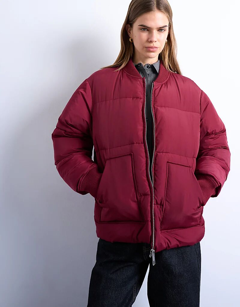 Пуховик Topshop с воротником-стойкой в рубчик бордового цвета
Пуховик Topshop с воротником-стойкой в рубчик бордового цвета