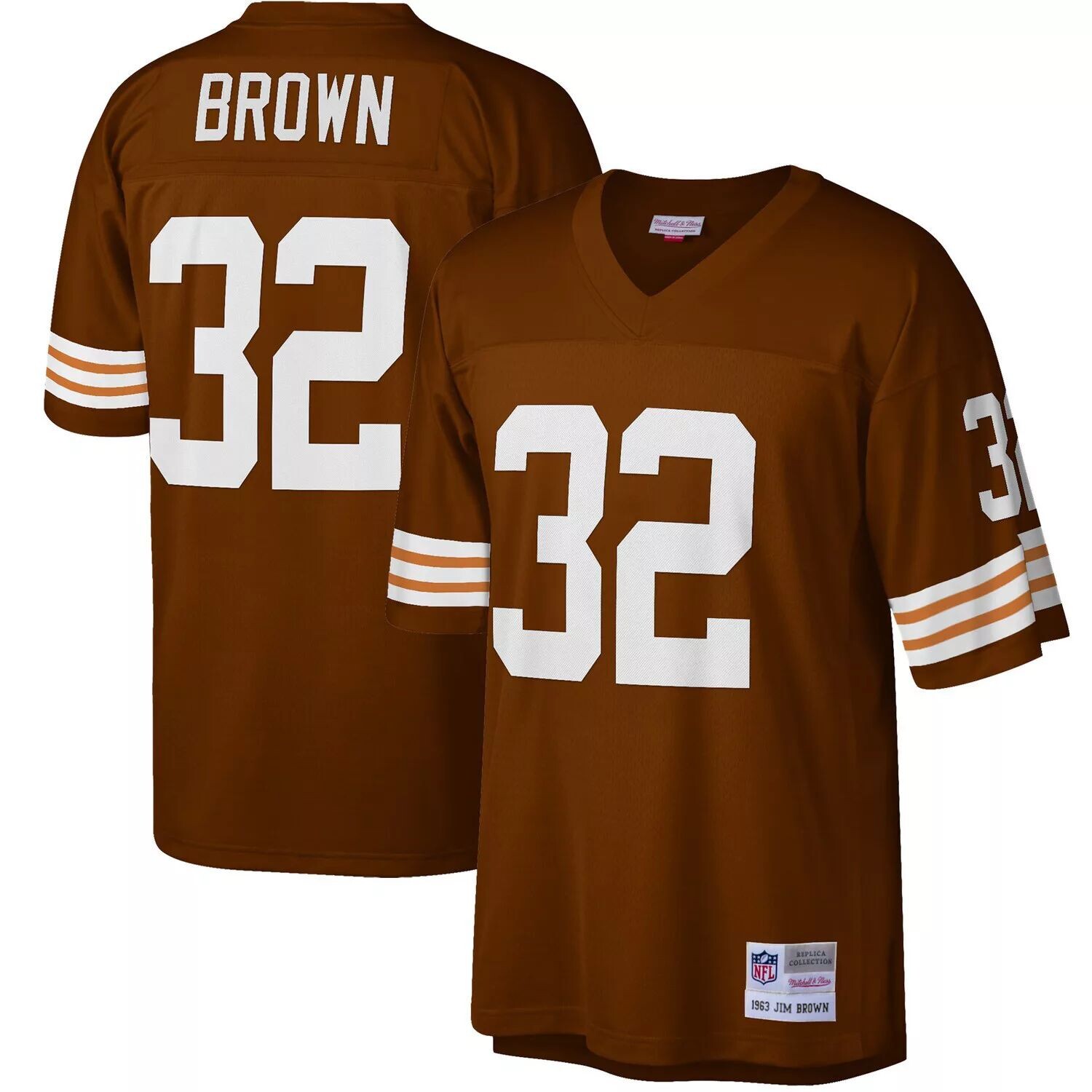 Мужская футболка Mitchell & Ness Jim Brown Brown Cleveland Browns Big & Tall 1963, реплика вышедшего на пенсию игрока
Мужская футболка Mitchell & Ness Jim Brown Brown Cleveland Browns Big & Tall 1963, реплика вышедшего на пенсию игрока