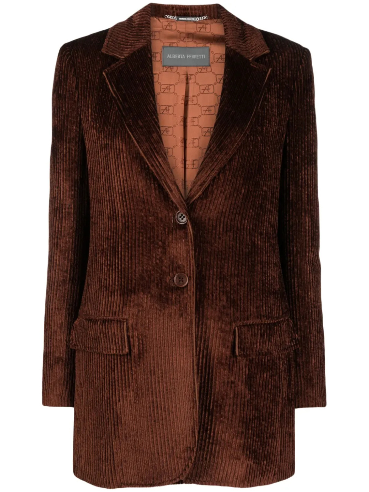 Alberta Ferretti однобортный блейзер, коричневый
Alberta Ferretti однобортный блейзер, коричневый