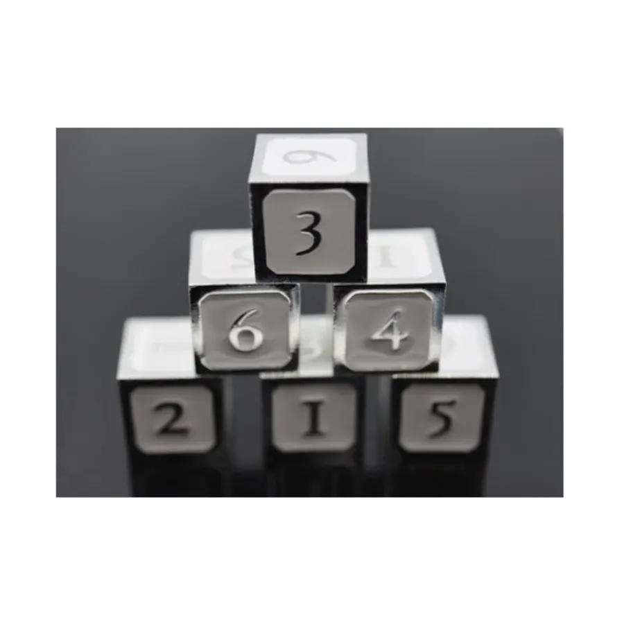 d6 – Белый с серебром (6), Dice Sets - Metal - D6's (Foam Brain Games)
d6 – Белый с серебром (6), Dice Sets - Metal - D6's (Foam Brain Games)