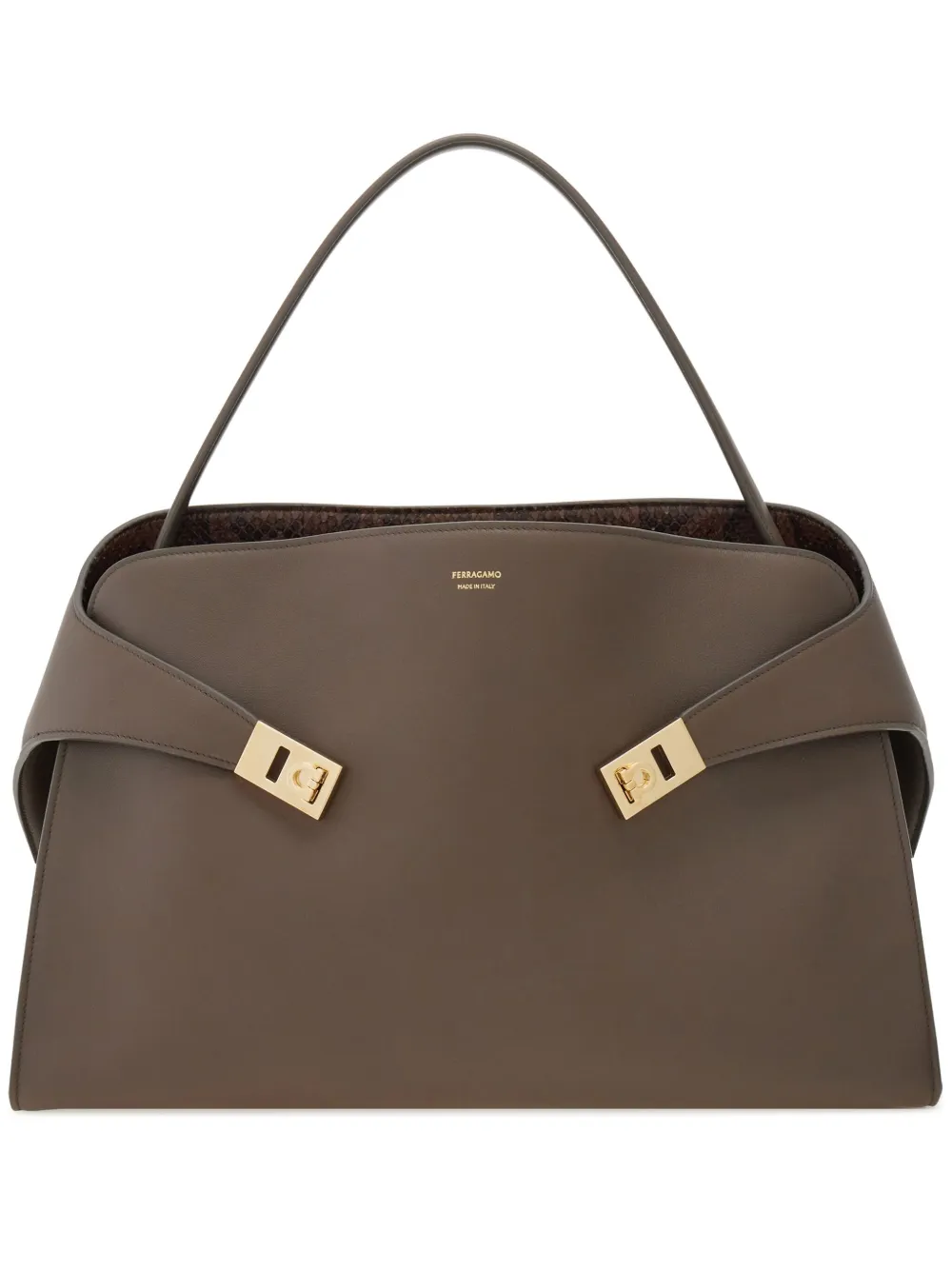 Структурированная сумка-тоут Hug Ferragamo, коричневый
Структурированная сумка-тоут Hug Ferragamo, коричневый