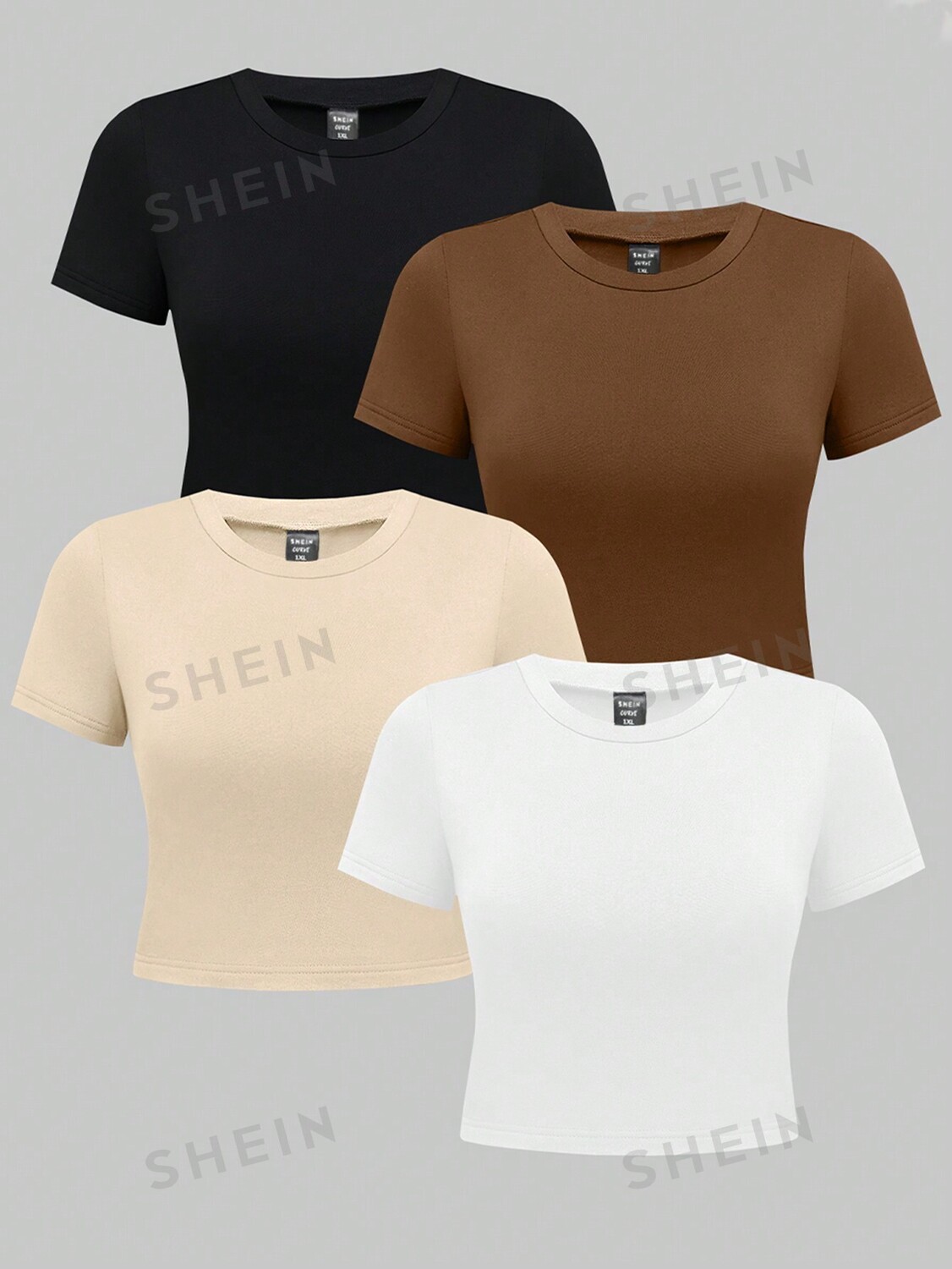 EZwear plus size, Однотонный, с коротким рукавом, комплект футболок (много вещей) Shein, мультиколор
EZwear plus size, Однотонный, с коротким рукавом, комплект футболок (много вещей) Shein, мультиколор