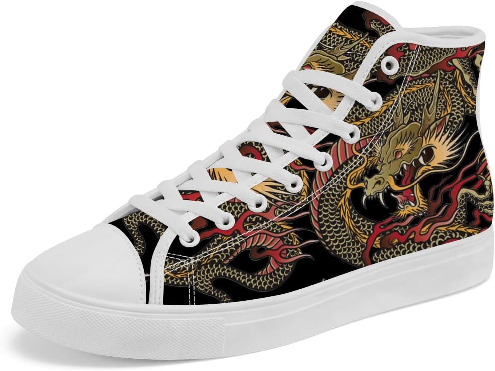 Кеды на высокой подошве Dragon из холща, высокие кроссовки с шнуровкой, повседневная обувь для мужчин и женщин Chebing, черный/коричневый
Кеды на высокой подошве Dragon из холща, высокие кроссовки с шнуровкой, повседневная обувь для мужчин и женщин Chebing, черный/коричневый