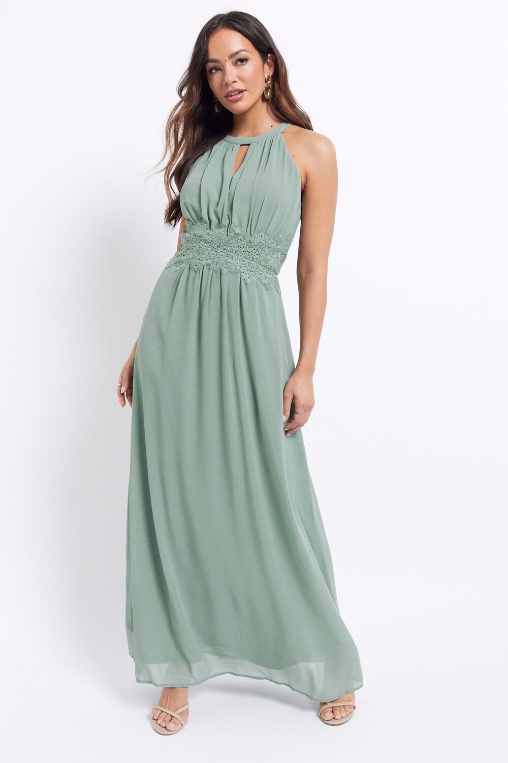 Платье макси Vila из тюля с вырезом через шею VILA, зеленый
Платье макси Vila из тюля с вырезом через шею VILA, зеленый