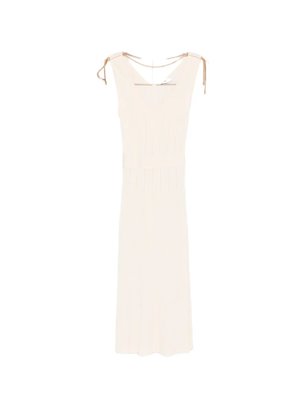 Трикотажное миди-платье с V-образным вырезом Elisabetta Franchi, бежевый
Трикотажное миди-платье с V-образным вырезом Elisabetta Franchi, бежевый