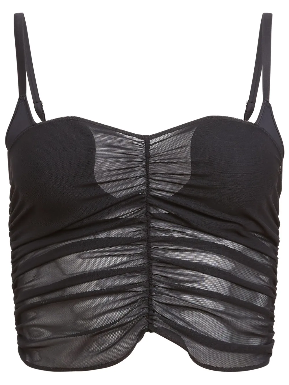 Укороченный топ со сборками Fleur Du Mal, черный 
Укороченный топ со сборками Fleur Du Mal, черный