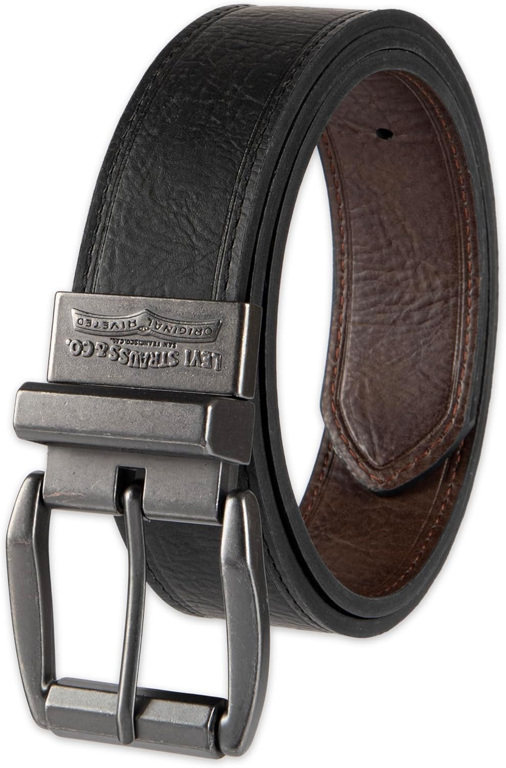 Мужской двусторонний ремень Levi's 2-в-1 - повседневный джинсовый стиль (стандартные размеры, а также размеры для больших и высоких женщин), Black/Brown Laminate
Мужской двусторонний ремень Levi's 2-в-1 - повседневный джинсовый стиль (стандартные размеры, а также размеры для больших и высоких женщин), Black/Brown Laminate