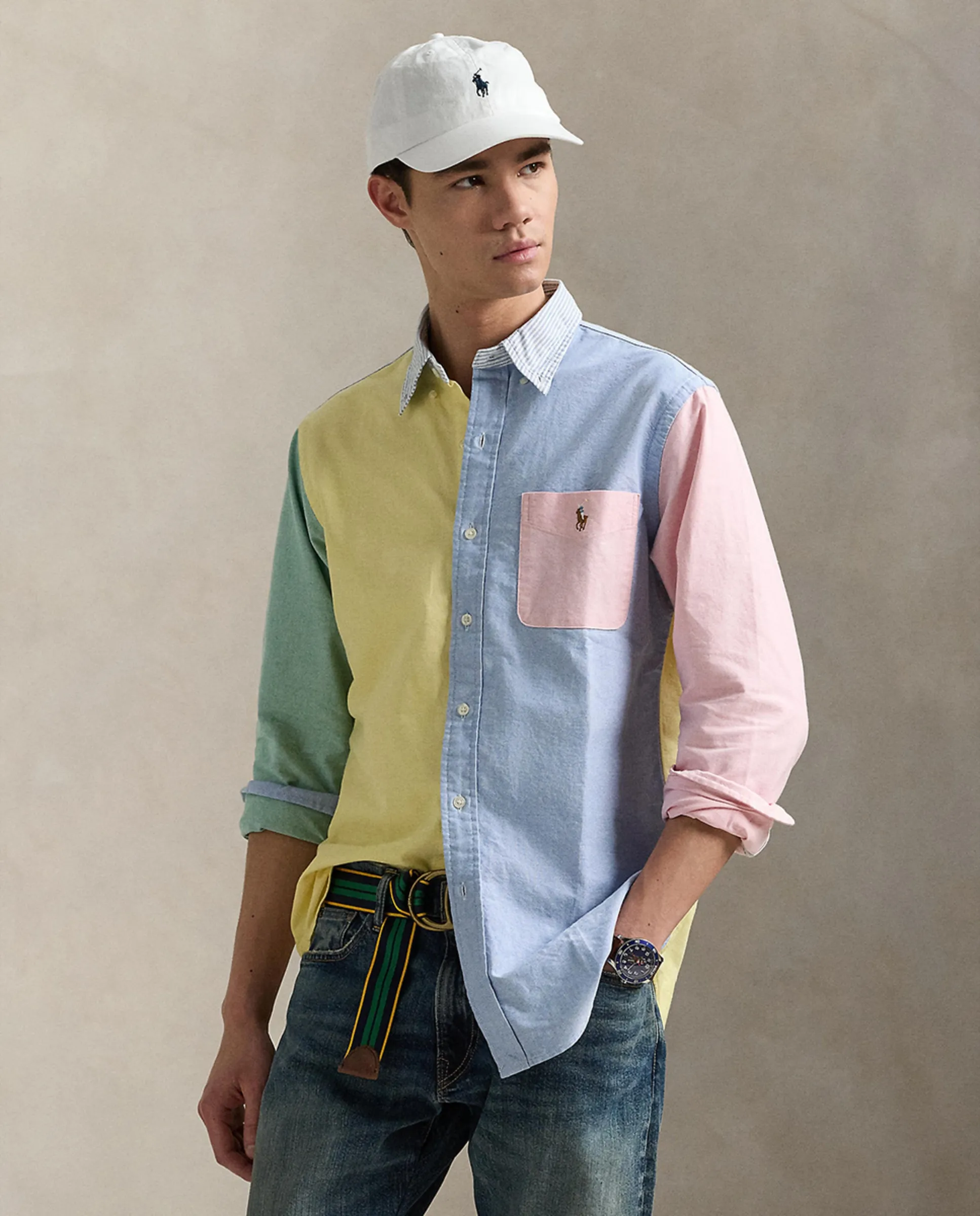 Хлопковая оксфордская рубашка для мужчин Fun Custom Fit Polo Ralph Lauren, многоцветный 
Хлопковая оксфордская рубашка для мужчин Fun Custom Fit Polo Ralph Lauren, многоцветный