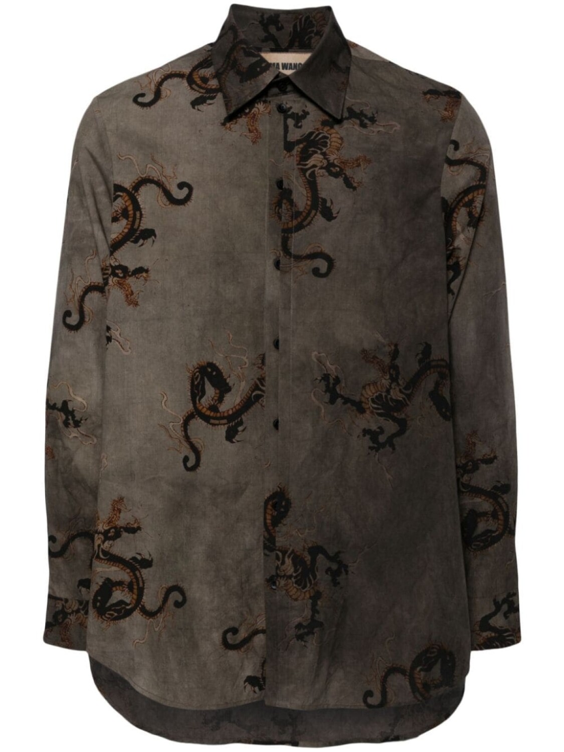 Uma Wang dragon-print long-sleeved shirt, зеленый
Uma Wang dragon-print long-sleeved shirt, зеленый