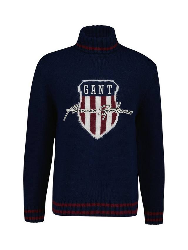 Графический джемпер из хлопка и шерсти с воротником-стойкой GANT, Evening Blue
Графический джемпер из хлопка и шерсти с воротником-стойкой GANT, Evening Blue