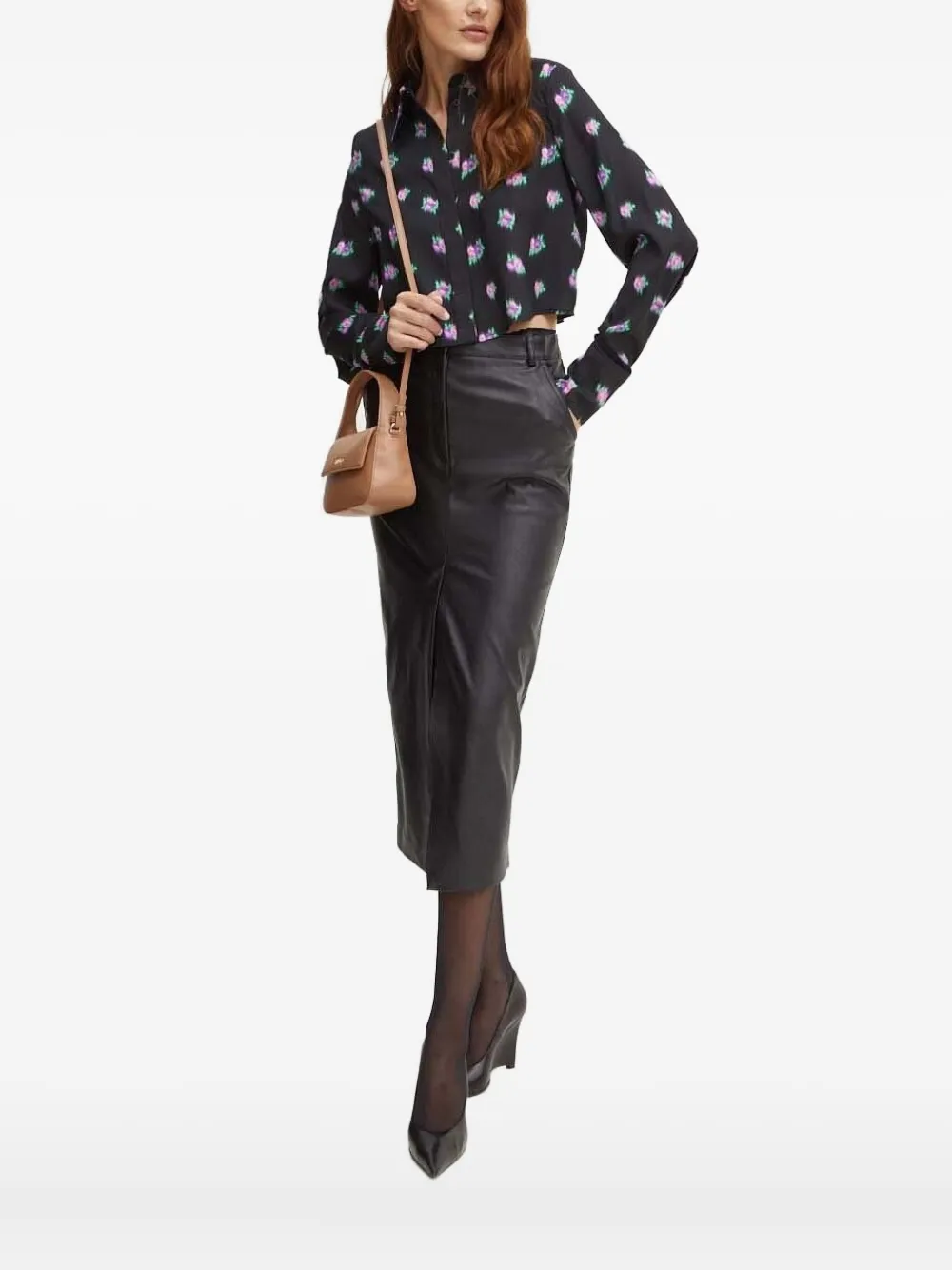 Укороченная рубашка с цветочным принтом Silvian Heach, черный
Укороченная рубашка с цветочным принтом Silvian Heach, черный