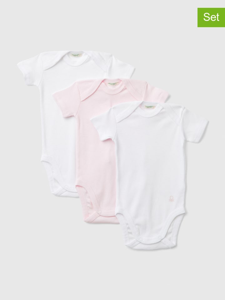 Benetton Комплект из 3 боди: бело-розовые
Benetton Комплект из 3 боди: бело-розовые