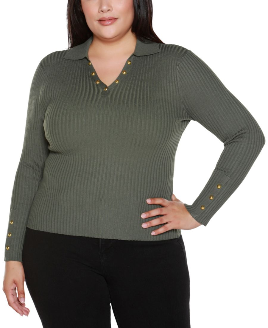 Свитер с длинными рукавами и воротником-стойкой больших размеров Belldini, Utility Green, Gold
Свитер с длинными рукавами и воротником-стойкой больших размеров Belldini, Utility Green, Gold