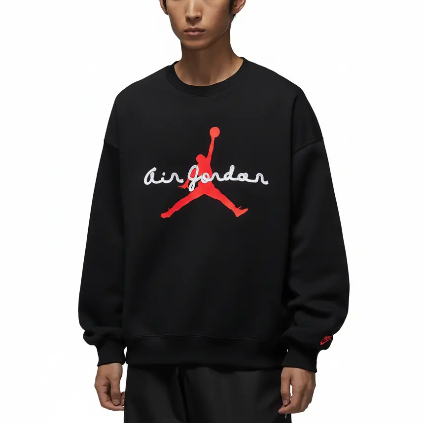 Jordan Мужская толстовка с круглым вырезом, черная, средней толщины
Jordan Мужская толстовка с круглым вырезом, черная, средней толщины