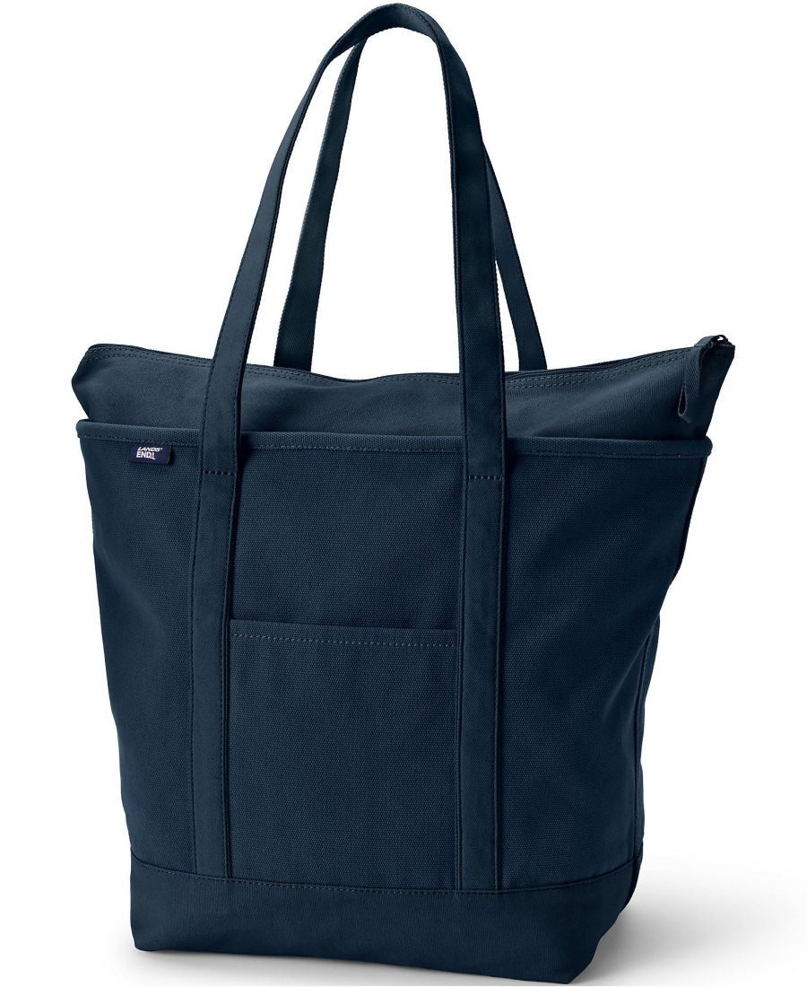 Большая однотонная холщовая сумка-тоут с пятью карманами, застежкой-молнией и длинными ручками Lands' End, цвет radiant navy, Синий, Большая однотонная холщовая сумка-тоут с пятью карманами, застежкой-молнией и длинными ручками Lands' End, цвет radiant na
Большая однотонная холщовая сумка-тоут с пятью карманами, застежкой-молнией и длинными ручками Lands' End, цвет radiant navy, Синий, Большая однотонная холщовая сумка-тоут с пятью карманами, застежкой-молнией и длинными ручками Lands' End, цвет radiant na